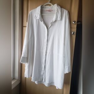 White Button-Up Shirt Liben Blend Tunic Shirt 3x